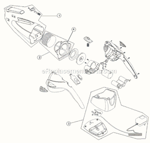 Page A Diagram and Parts List for M0882  Dirt Devil Hand Vacuum
